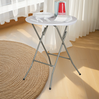 Vente directe d'usine 81cm Table de cocktail pliante ronde en plastique HDPE durable pour bar de fête intérieur et extérieur