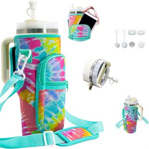 40 oz Neoprene Cooler Bag with Adjustable Shoulder Strap Water <b>Bottle</b> Carrier Tumbler Sleeve Holder Accessories for Tumble Cup - Product Image 1