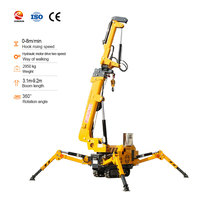 Mini-grue araignée hydraulique de 3 tonnes, grue télescopique sur chenilles, machine de levage télécommandée pour l'installation de vitres en intérieur