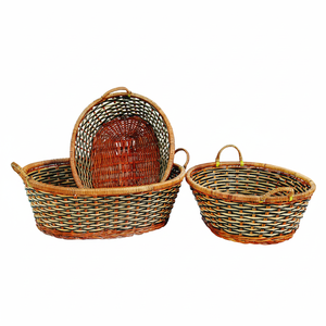 Panier de rangement en bambou tissé à la main vintage écologique personnalisable Direct Vietnam Multifonctionnel Panier à pain à pique-nique Panier à nourriture - Product Image 1