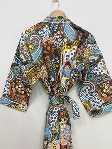 Kimono de Manga Larga 100% Algodón, Digital, Transpirable, Ecológico, Talla Única, Aproximadamente 50 Pulgadas, Silueta Recta, Proveedor de la India - Product Image 4