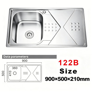 <span class=keywords><strong>Fregadero</strong></span> de Cocina de Acero Inoxidable SUS304 Antibacteriano y Antimanchas <span class=keywords><strong>con</strong></span> <span class=keywords><strong>Escurridor</strong></span> Integrado, <span class=keywords><strong>Fregadero</strong></span> <span class=keywords><strong>Pequeño</strong></span> Multiusos - Product Image 2