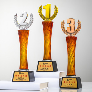 Trofeo de Cristal Transparente Ecológico Personalizado con Grabado Láser e Impresión UV, Premios Duraderos para Escuelas, Equipos Deportivos y Empresas - Product Image 1