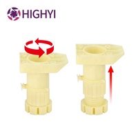 HIGHYI pieds de meubles robustes armoires de cuisine pied de nivellement bureau plinthe pieds en plastique hauteur réglable pied de table