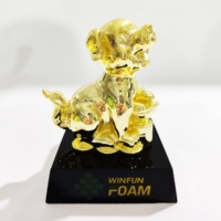 Trophée en forme d'animal de flamme de verre fabriqué à la main Trophées de base en cristal de bois personnalisés Trophées et récompenses pour chiens de coupe