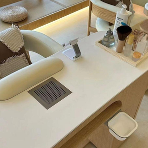 Mesa de Manicura LED Moderna y Lujosa para Salón de Belleza, Mesa de Madera con Múltiples Espacios de Almacenamiento y Secador de Uñas para Salón - Product Image 4