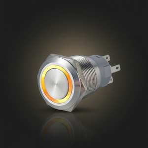 Interruptor de Botón Pulsador Momentáneo Iluminado con Anillo LED, 2NO2NC, IP67, Impermeable, 250V, 12V, 12mm, 22mm, Acero Inoxidable, 3A, para Electrodomésticos - Product Image 1