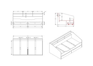 Kids Eco-Friendly School Use Daybed MDF (90x200) Modern Bedroom <strong>Day</strong> <strong>Bed</strong> <strong>with</strong> Shelves &amp; <strong>Drawers</strong> Supplied by the Factory - Product Image 6