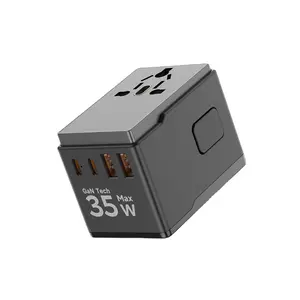 OSWELL 35W AC 2500W Adaptateur secteur de voyage multifonctionnel avec USB et Type-c Chargeur Usbc intelligent Adaptateur de voyage