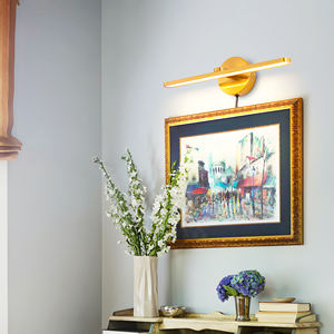 Lámpara de Pared LED Moderna con Marco de Hierro, Luz Blanca Cálida, Interruptor de Cinta Adhesiva, para Decoración de Dormitorio y Baño - Product Image 1