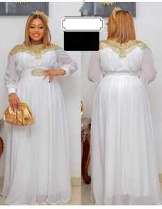 Robes pour femmes Robe en mousseline de soie Manches longues Kaftan <span class=keywords><strong>Boubou</strong></span> avec ceinture - Product Image 2