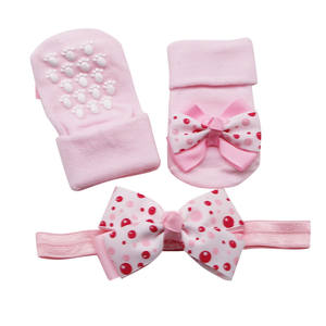 Nouveau-né bébé bandeau accessoires doux enfants boîte-cadeau élastique bébé cheveux <span class=keywords><strong>accessoire</strong></span> bébé bandeau et chaussettes ensembles - Product Image 6