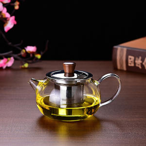 กาน้ำชาแก้วใสทนความร้อน ขนาด 350 มล. 13 ออนซ์ ใช้กับเตาได้ พร้อมที่กรองชาสแตนเลสแบบถอดได้ - Product Image 3