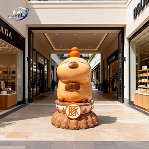 Custom Art Cute Cartoon Capybara Fiberglass Sculpture Statue Hand-painted Durable Crafts Decor <b>Garden</b> Outdoor Space City Square - Product Image 5