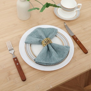 Tùy Chỉnh Cotton Linen Khăn Ăn Thân Thiện Với Môi Ưa Thích Bàn Đám Cưới Vải Lớp Phủ Bán Buôn Handmade Có Thể Giặt Bữa Ăn Tối Trang Trí Nội Thất Khăn Ăn - Product Image 2