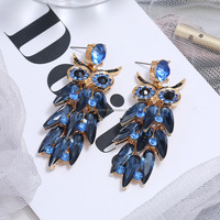 BELLEWORLD, venta al por mayor, pendientes de tuerca de búho de cristal coloridos Vintage, último diseño, pendiente de aro de Animal bonito, joyería de diamantes de imitación para mujer