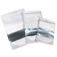 Sacs d'emballage refermables avec fenêtre transparente mate, sacs en papier kraft blancs à fond plat pour l'emballage alimentaire