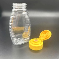 Bouteille Distributrice Compressible Personnalisée 500g en Plastique PET pour Miel ou Eau avec Bouchon Flip-Top