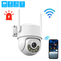 Système de mini-caméra, vision nocturne couleur, caméra de sécurité sans fil WiFi PTZ extérieure, caméra intelligente avec alarme