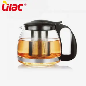 Teekanne Lilac BSCI SGS LFGB Glass Tea Making Pot Teekanne Modern Teekanne Glas Tea Kannen Glass Strainer Kettle Brewing Teapot