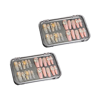 XJH 20pcs boîte de rangement pour ongles à presser en plastique transparent organisant des faux ongles avec style