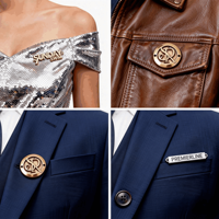 Anpassbare 3D-Emaille-Metall-Kleidungsetiketten für Damen, Umweltfreundliche Prägung, Langlebige Silberguss-Taschen-Namensplakette, Quadratische Flagge