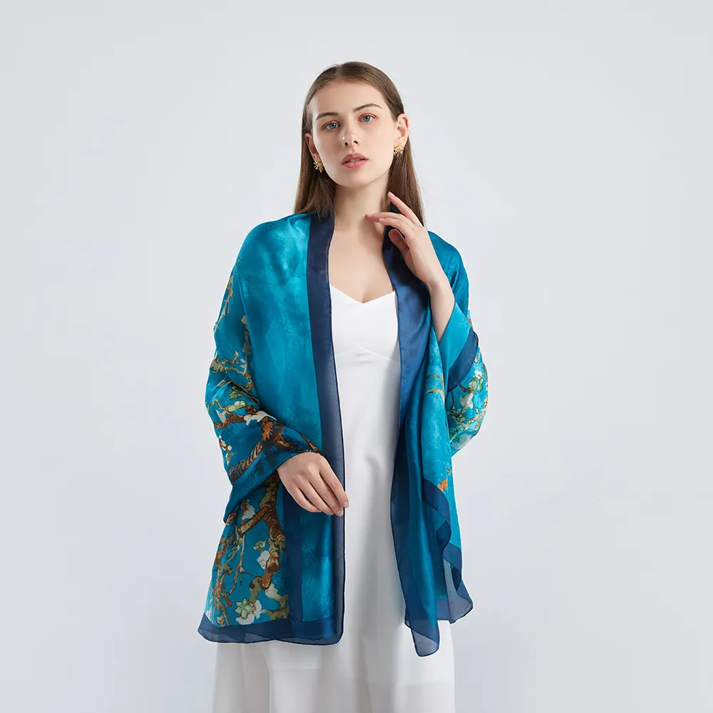 Groothandel 2024 Vrouw Zijden Sjaal Custom Ontwerp Bedrukt Hoofddoek Satijn Sjaals Foulard Hijab Sjaals Voor Vrouwen