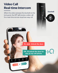 Tuya Thông Minh Tuya Máy Ảnh Khóa Cửa <span class=keywords><strong>Wifi</strong></span> Ứng Dụng Kiểm Soát Mật Khẩu Vân Tay Thẻ Chìa Khóa Cho Nhà Khách Sạn Căn Hộ Công Cộng Cho Thuê Nhà - Product Image 3