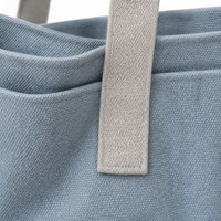 Sac fourre-tout pliable en toile personnalisé avec double ouverture et lettres texturées, sac à bandoulière OEM ODM pour marques de vente au détail et boutiques