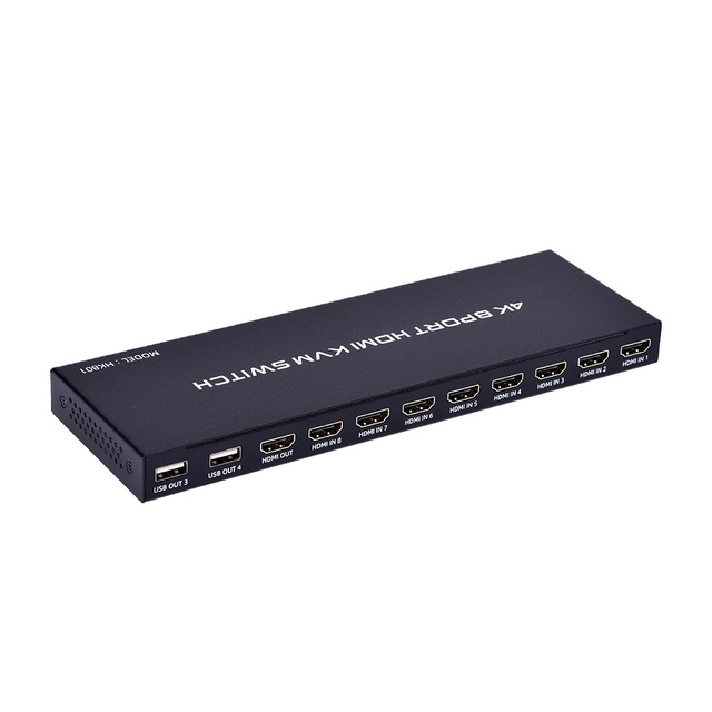 FJ-HK801 Fjgear 8 Port hdmi HD Video Kvm Switch 4k Eight-way hdmi Kvm Manual Switch Manual Button Switch with Desktop Controller
