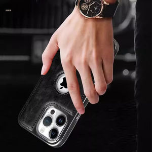 Custodia per telefono cellulare magnetica in pelle di cuoio cavo per <span class=keywords><strong>iPhone</strong></span> 16 15 14 13 <span class=keywords><strong>12</strong></span> Pro Max custodia <span class=keywords><strong>protettiva</strong></span> antiurto - Product Image 3