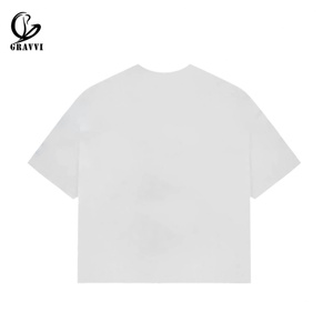 T-shirts pour hommes GRAVVI Angel Graphic 100% coton Hip Hop surdimensionnés à col rond en velours à manches courtes Streetwear - Product Image 2
