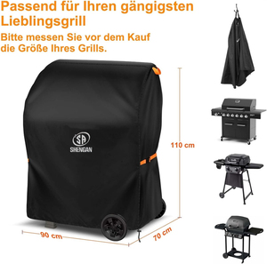 90X70X110 cm 420D Polyester Tissu Résistant Aux Intempéries <span class=keywords><strong>Barbecue</strong></span> Grill <span class=keywords><strong>Couverture</strong></span> pour <span class=keywords><strong>Weber</strong></span>, Enders, Char Broil Series - Product Image 2