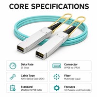 Câble optique actif SFP28 AOC 25G, longueur personnalisée, compatible multi-marques