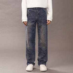 Pantalones Vaqueros Anchos de Estilo Y2K para Hombre, Lavado Arrugado, Estilo Vintage, Lavado Ácido, Estilo Urbano, Hip-Hop, 2025 - Product Image 4