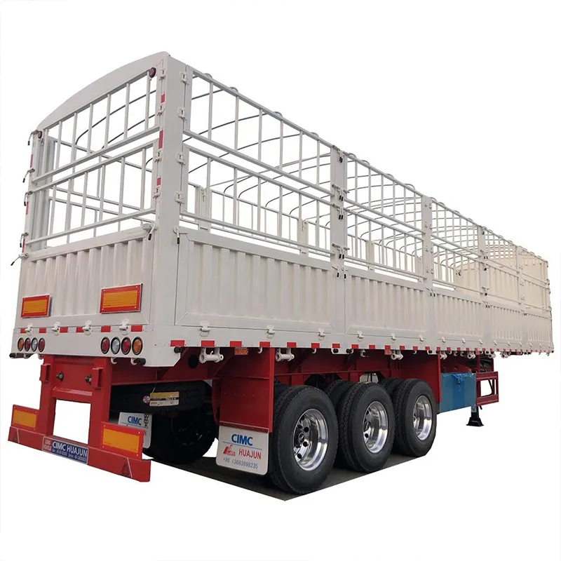 Hek Cargo Staak Oplegger 3 Assen Truck Trailer Cimc Stalen Plaat Camion Gemaakt In China