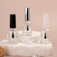 Flacon de vernis à ongles en verre cylindrique transparent réutilisable de 12 ml OEM/ODM avec bouchon à vis et impression UV