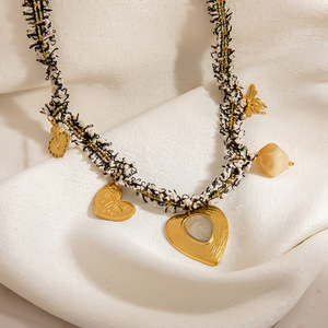 Collier pendentif cœur Summly en alliage de zinc avec serti clos, chaîne de clavicule tendance pour femme, style automne-hiver - Product Image 2