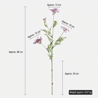 Fleur artificielle réaliste en dentelle, 4 têtes, en mousse et soie, arrangement floral à longue tige, fleur décorative pour la maison et les mariages