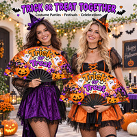 Éventails pliables personnalisés en bois, plastique et bambou pour Halloween, Rave, Trick or Treat, bonbons, éventails sur mesure