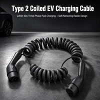 Câble de recharge pour véhicules électriques Type 2 vers Type 2, 22 kW, 32 A, 5 m, gaine en TPU, pour la recharge à domicile et publique
