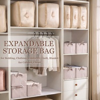 Sac de rangement pour couette réutilisable à compression automatique, grand cube de compression pour organiser les vêtements, gain de place