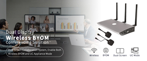 Mélangeur audio-vidéo sans fil BYOM Solutioin à double affichage Récepteur de sortie <span class=keywords><strong>4K</strong></span> avec dongle d'expéditeur pour conférence et éducation - Product Image 5