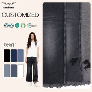 Tessuto in Denim in cotone 70/30 saia e poliestere 12.4OZ tessuto resistente alla moda nero pesante per pantaloni della giacca Jeans - Product Image 1