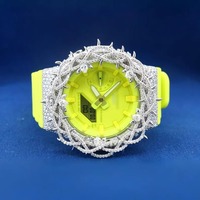 Iced Out VVS Moissanit Diamant 925 Silber Neon-Zifferblatt Display-Uhr Modifizierte Herrenuhr Luxus Vollautomatische Uhr