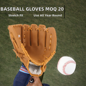 Leather <b>Baseball</b> Glove Right-Handed Outfield H-Web Full Finger Hook And Loop Closure Non-Slip For Men All Seasons Performance - Product Image 2