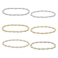 Bracelet élastique empilable réglable Ginee avec breloques de tailles variées pour femme, bijou de poignet minimaliste en acier inoxydable plaqué or 18 carats