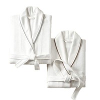 Peignoir en coton pur blanc avec logo personnalisé, unisexe, pour couple, quatre saisons, peignoir d'hôtel étoilé