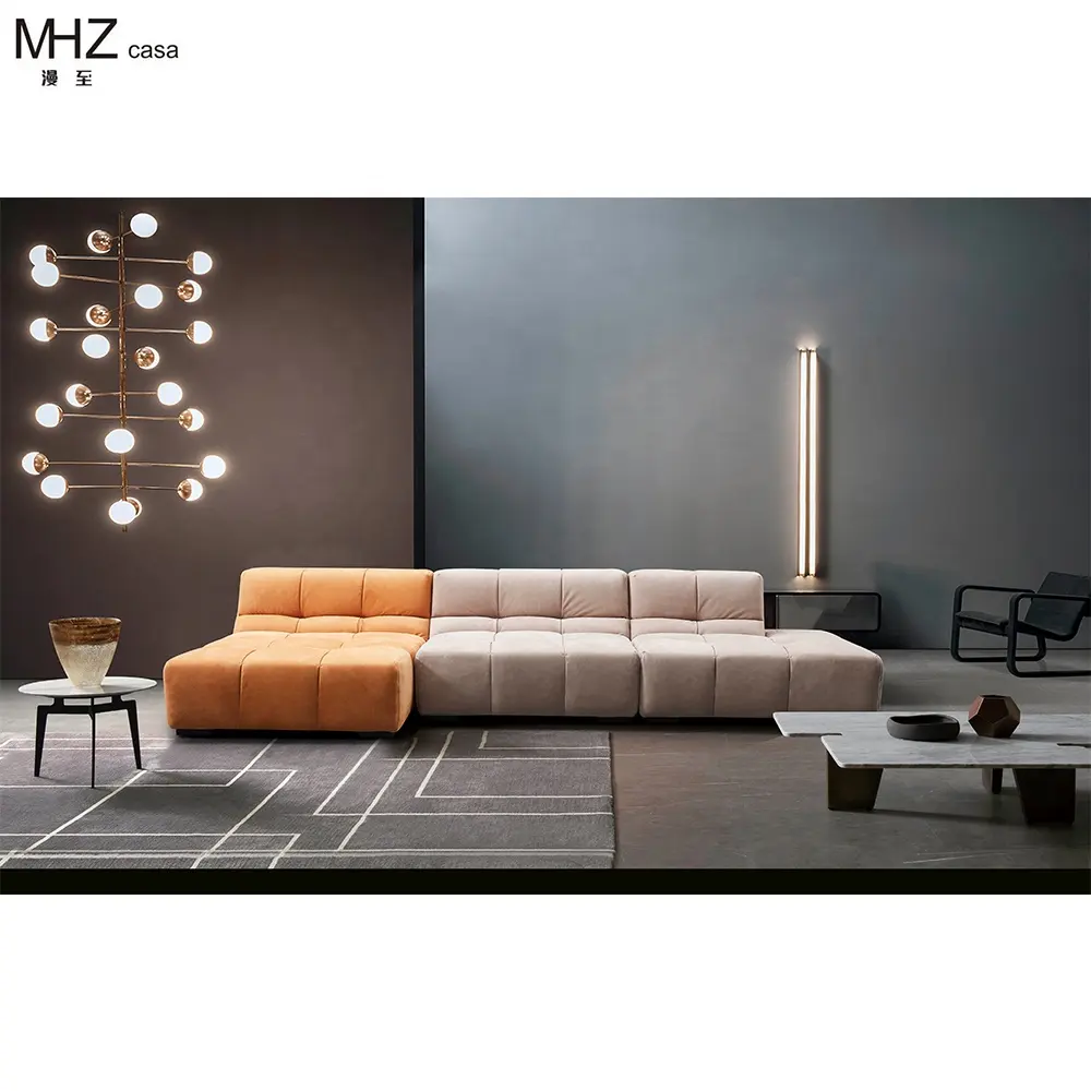 Conjunto de sofás reclináveis em forma de L para sala de estar, sofás modernos de tecido de microfibra luxuoso, sofá secional para móveis domésticos, 7 lugares