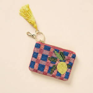 Porte-monnaie léger fait main d'inspiration vintage avec broderie florale, taille et couleur personnalisables - Product Image 1